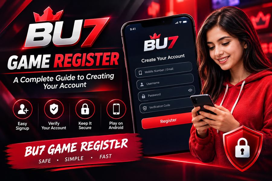 BU7 Game Register guide with account signup steps and security features